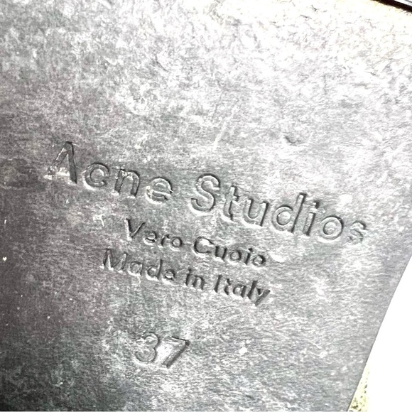 Acne Studios Pistol Suede Ecru Boot 37 Leather Women 7M Fringe Ankle Booties - Picture 5 of 9